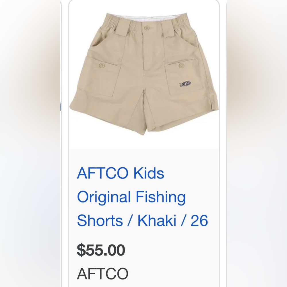 Boys AFTCO shorts size 26 like new. Only worn a couple of times